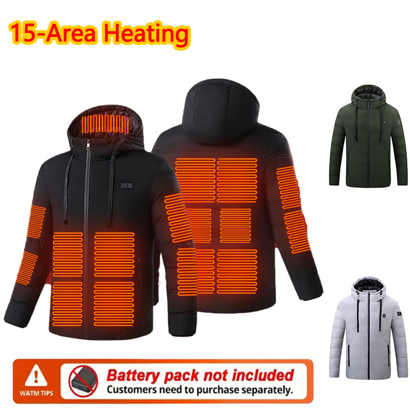 15 Area Heated Winter Hooded J - Outdoor Sport Jacket ulasan dan harga