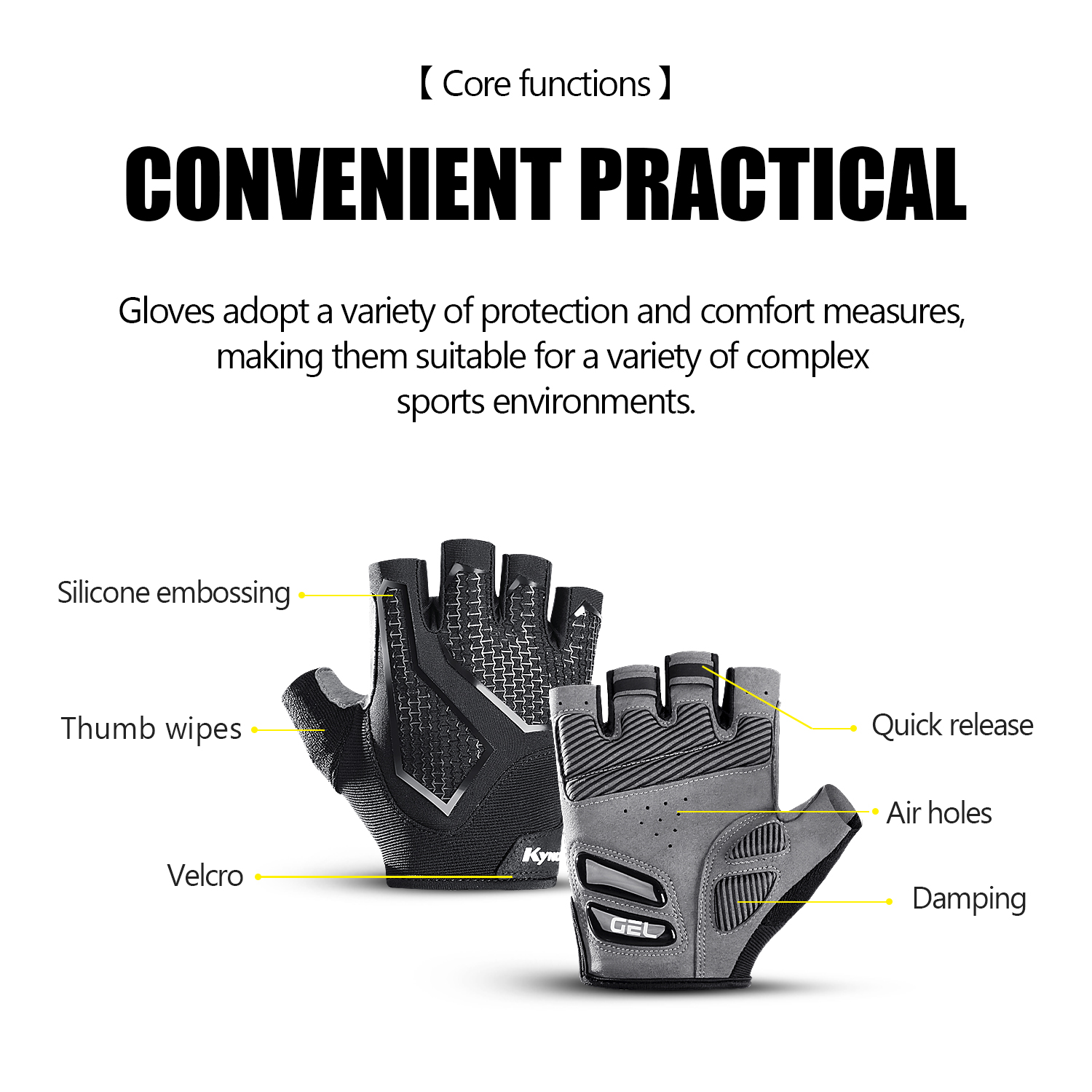 Kymc Half Finger Cycling Glove - Mtb Elbow Pad ulasan dan harga