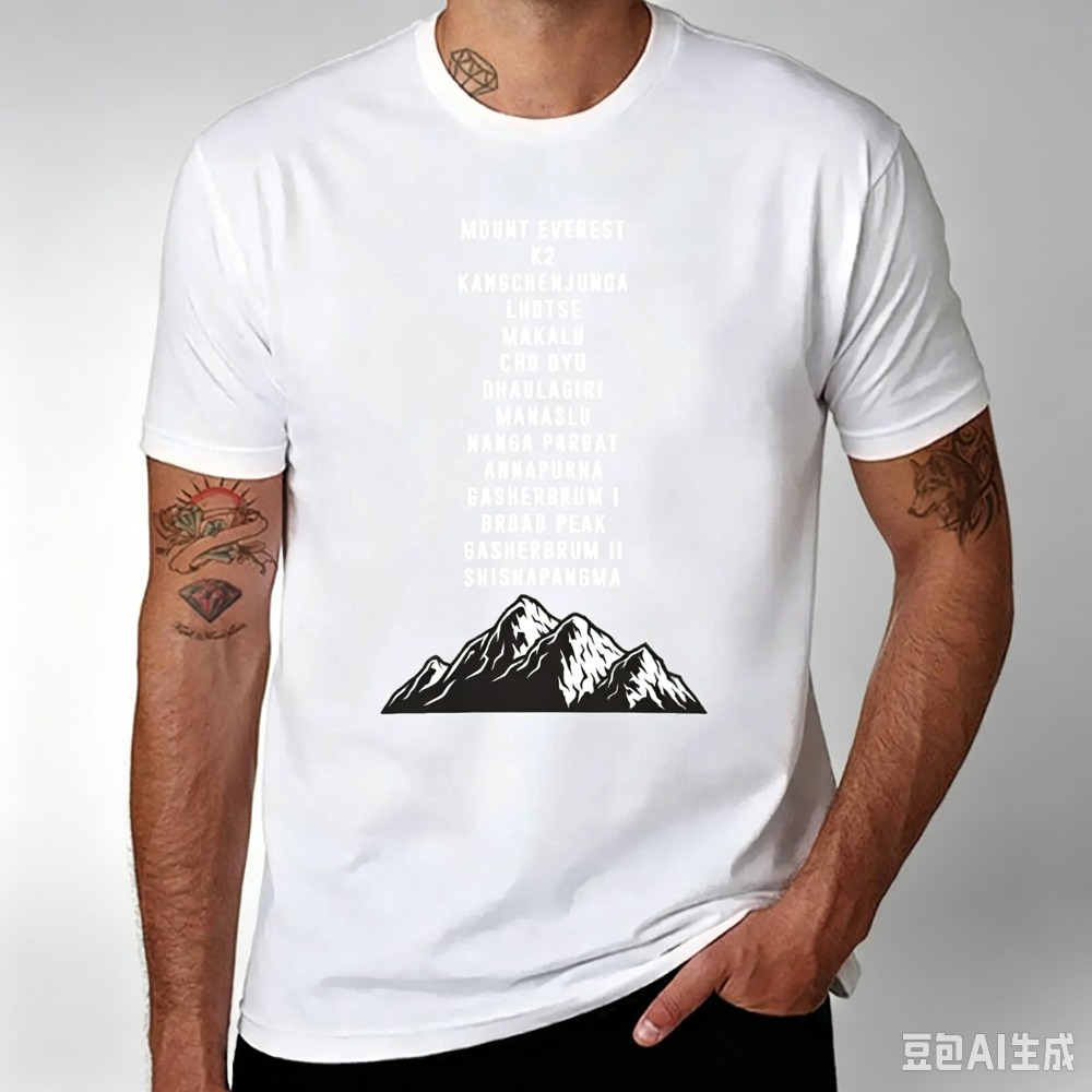 Mountain Peaks List Print Men  - Outdoor Sports List ulasan dan harga